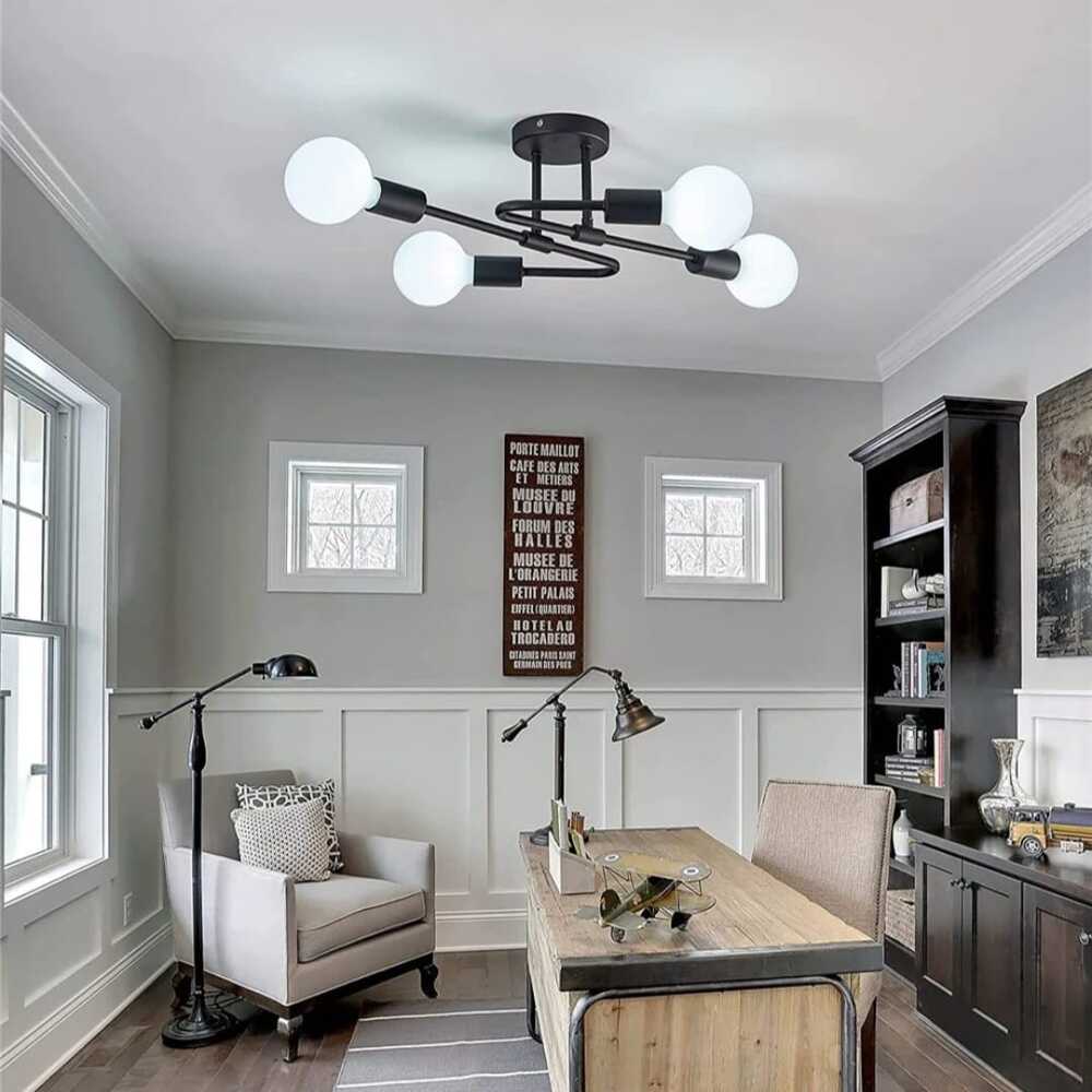 Lámpara Colgante negro Style Luces Incluye 4 Focos