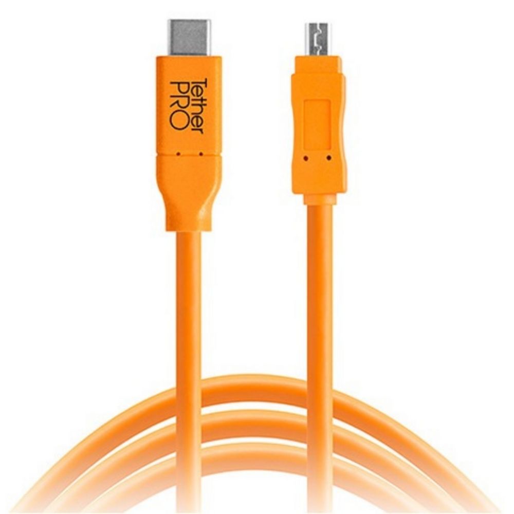 Cable Tether Tools USB 2.0 tipo C a Mini-B con 8 pines - 4.6 metros