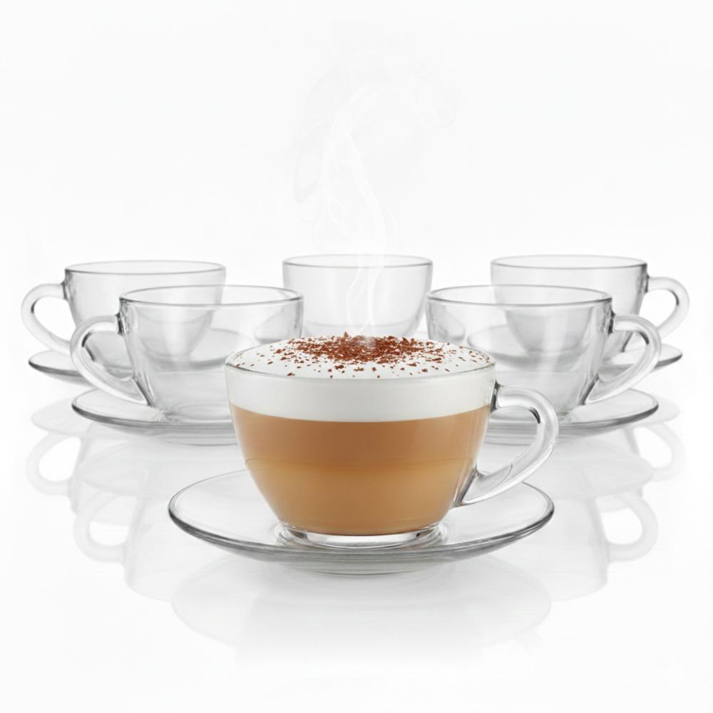 Tazas para Bebidas Calientes con Plato Set X12