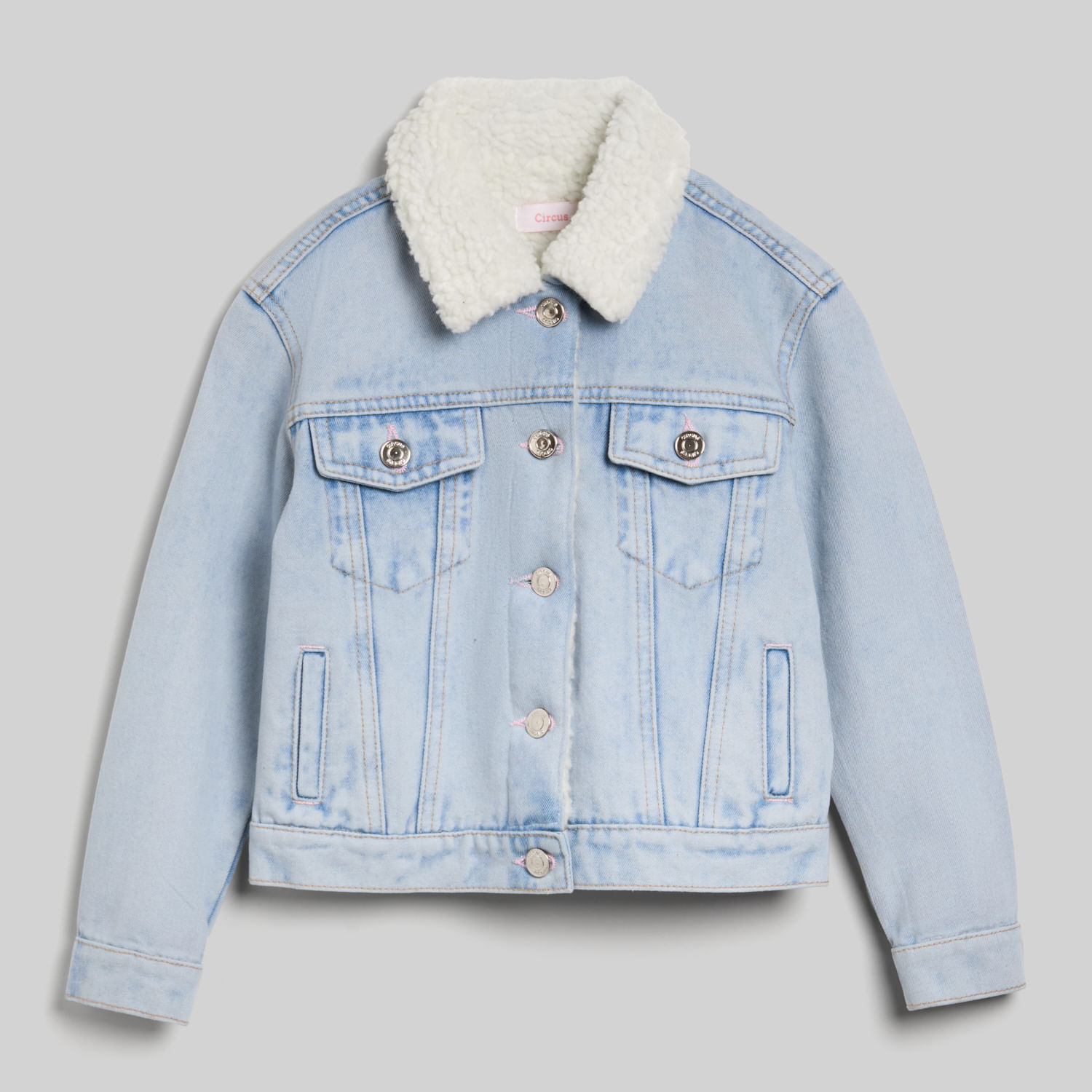 Casaca Para Niña Denim Sherpa Circus
