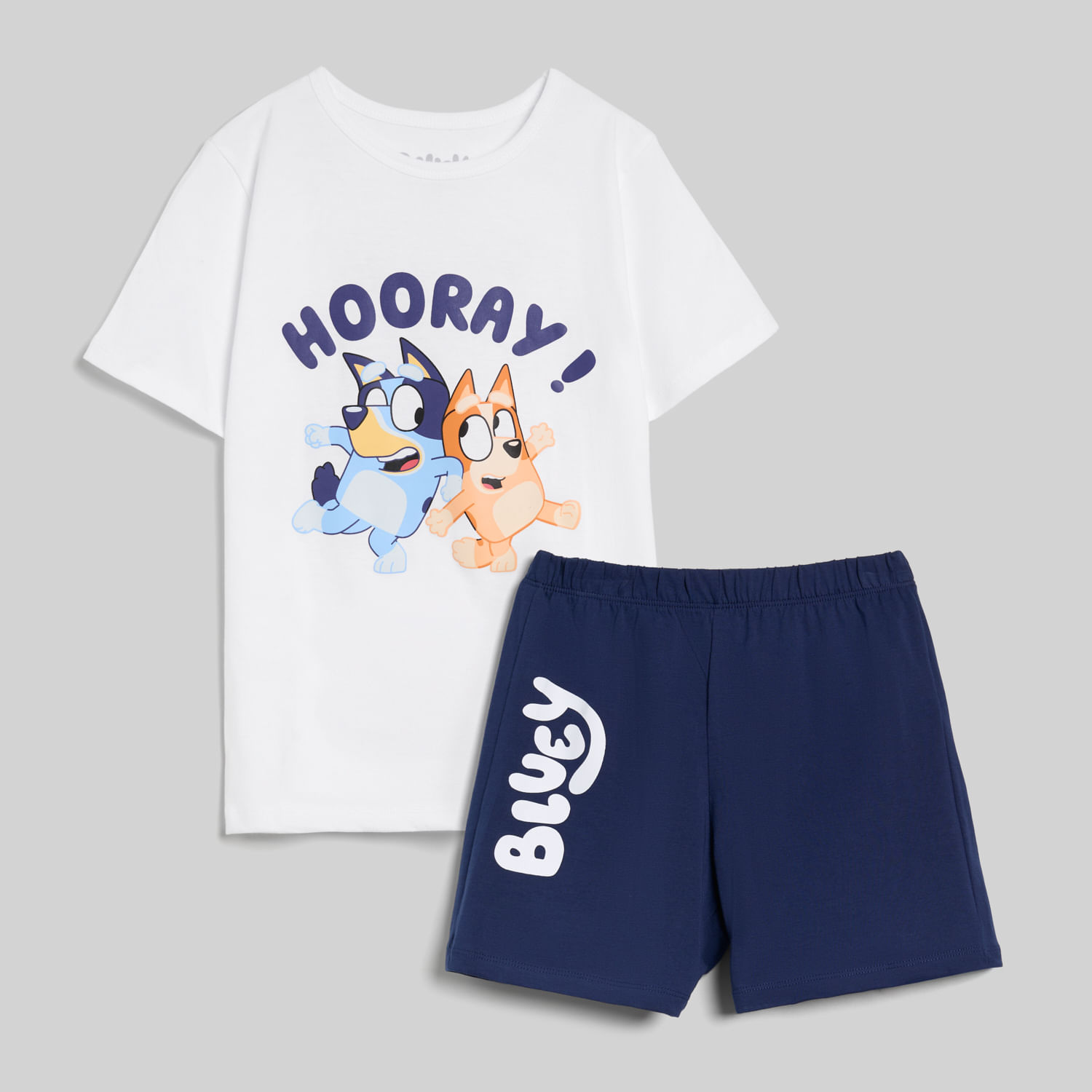 Set Pijama Para Niña Polo Manga Corta + Short Bluey