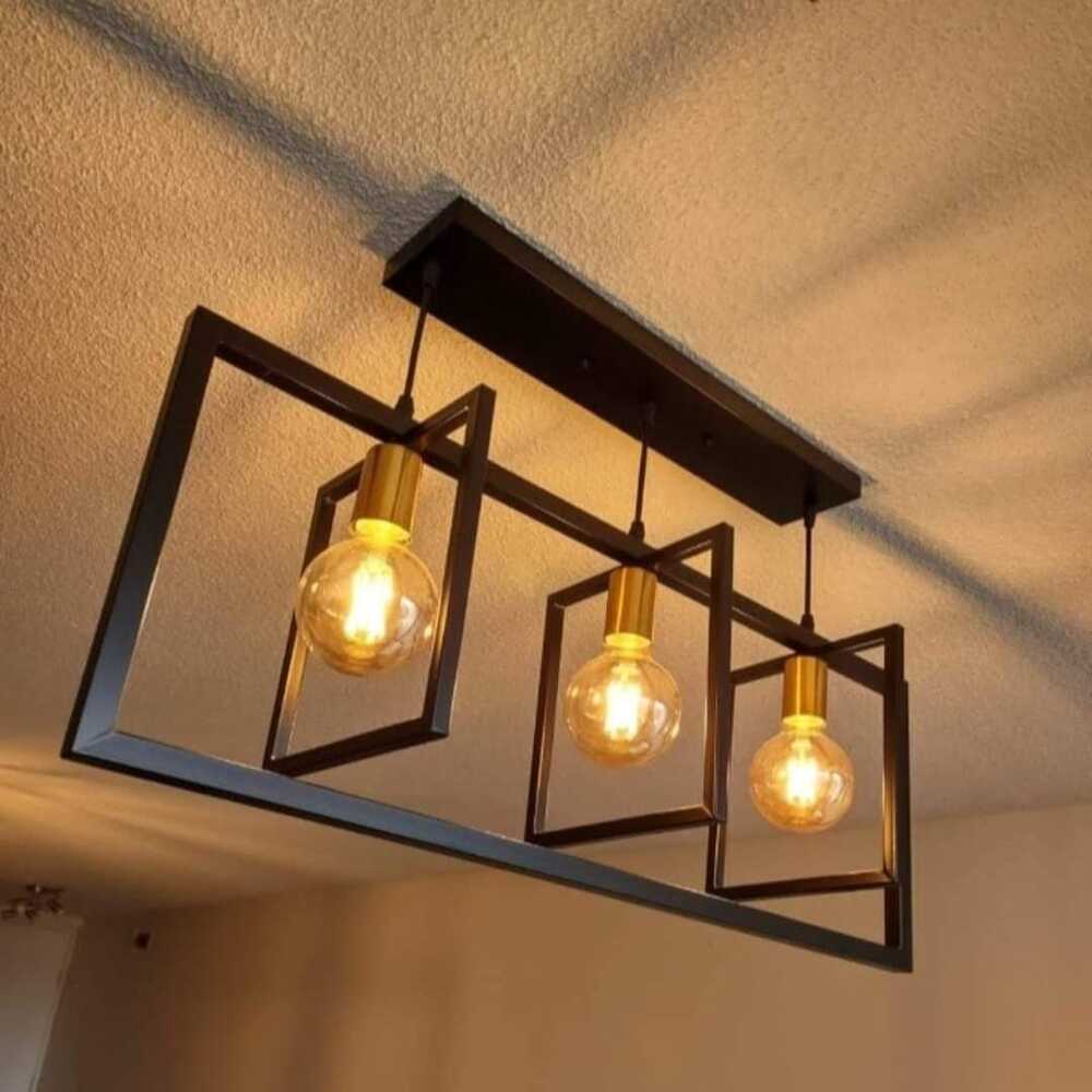 Lámpara de techo mi lan negro INCLUYE 3 focos