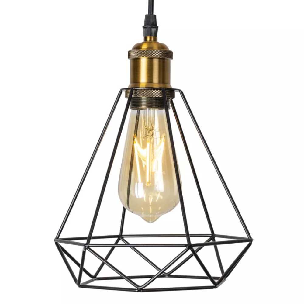 Lampara diamante socket dorado incluye 1 foco