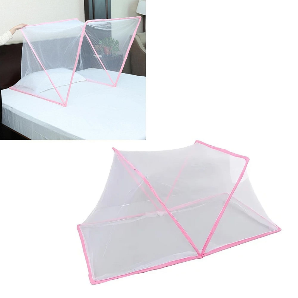Mosquitero Plegable para Cama 200x160cm Rosa