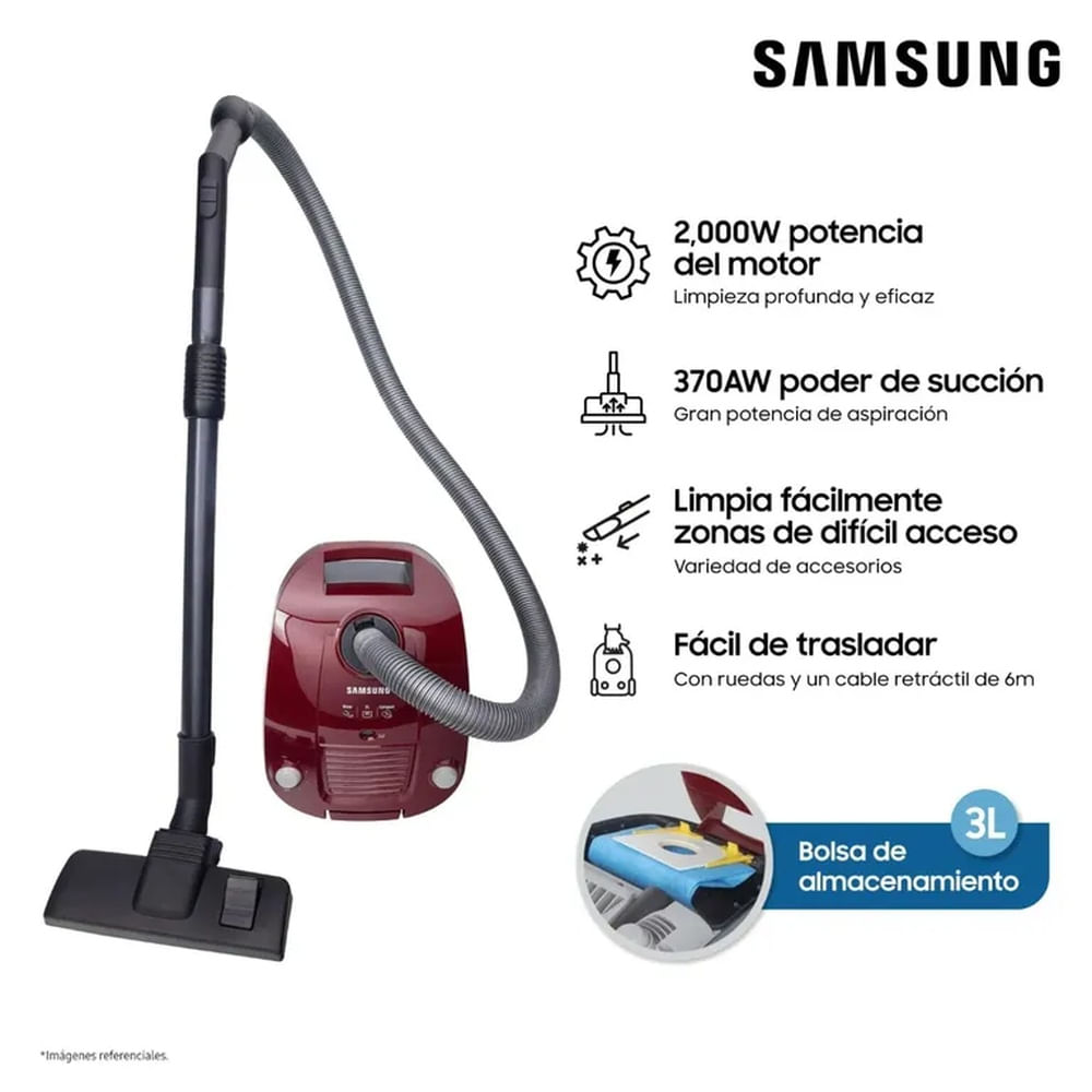 Aspiradora de Arrastre Con bolsa SAMSUNG VCC4190V3KXZS 2000W PURPLE