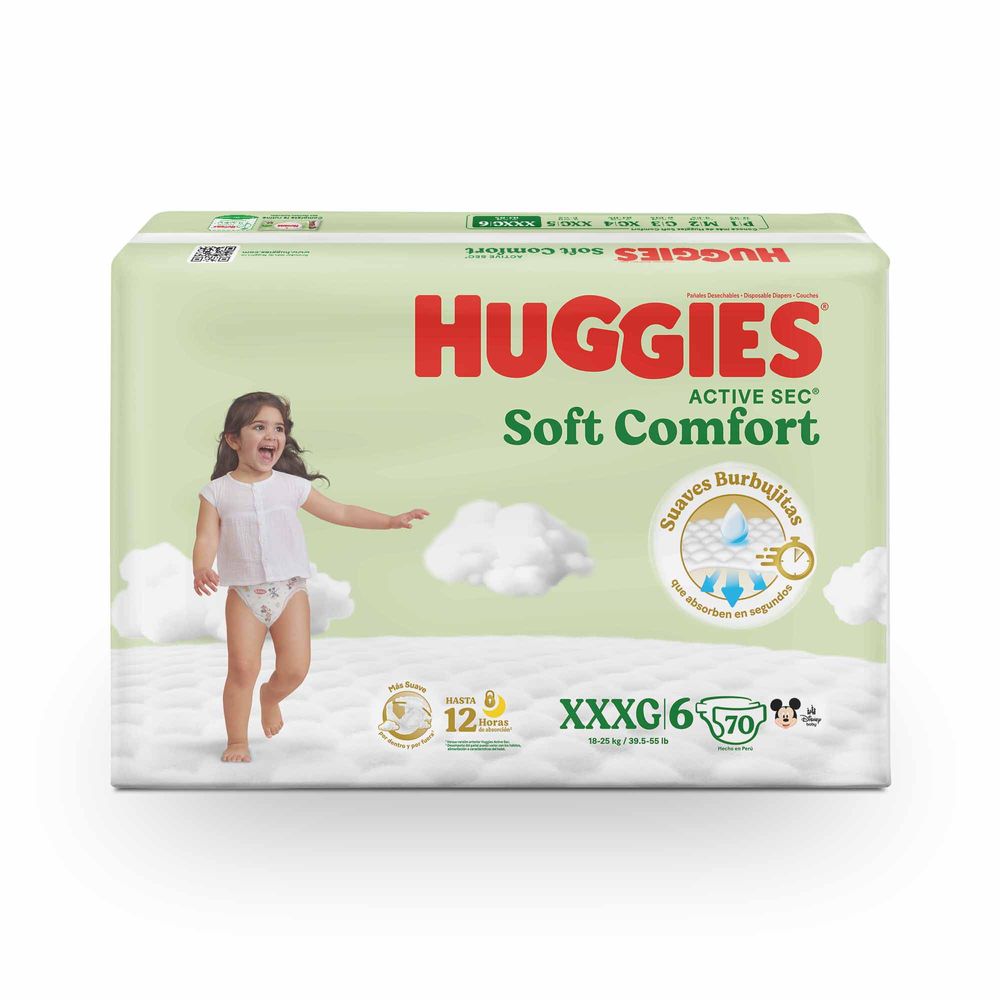 Pañales para Bebé HUGGIES Active Sec XXXG Paquete 70un Pañales para Bebé HUGGIES Active Sec XXXG Paquete 70un