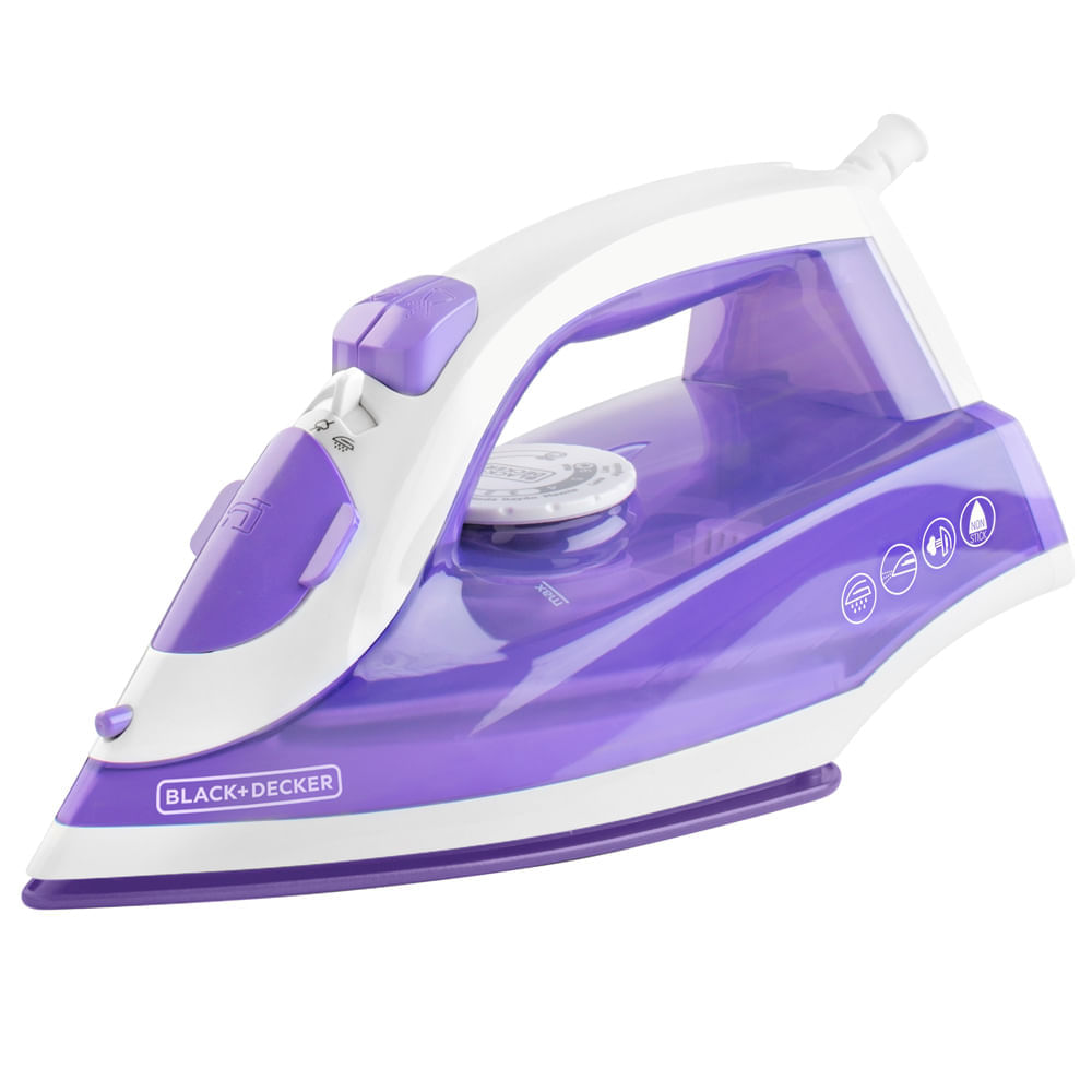 Plancha a Vapor BLACK+DECKER TrueGlide IRBD204 Morado y Blanco