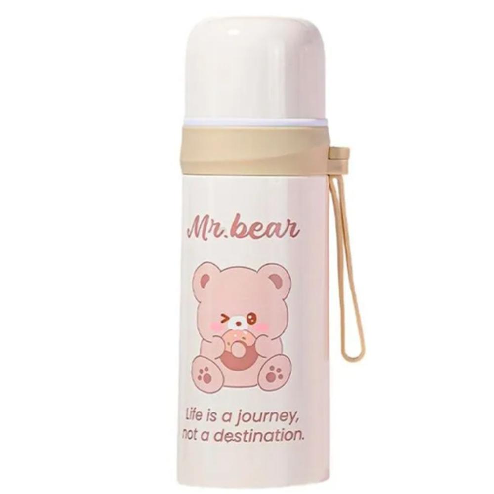 Termo de Acero Mr. Bear 350 ml Crema para Bebidas Calientes o Frías