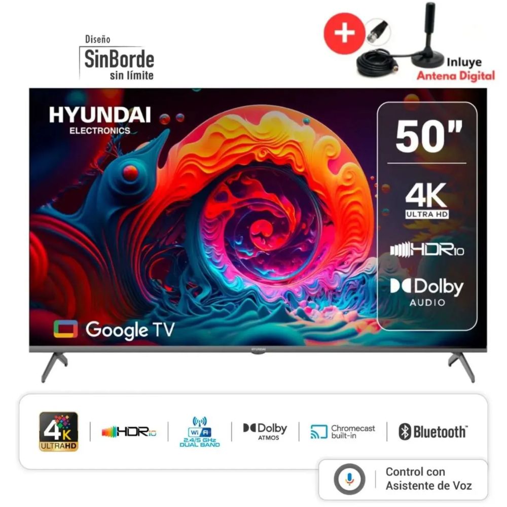 TELEVISOR HYUNDAI 50 HYLED5024G 4K UHD GOOGLE TV