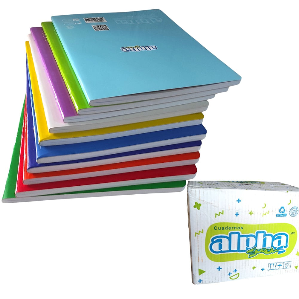 Set de 3 Cuaderno Alpha Cuadriculado de 88 Hojas
