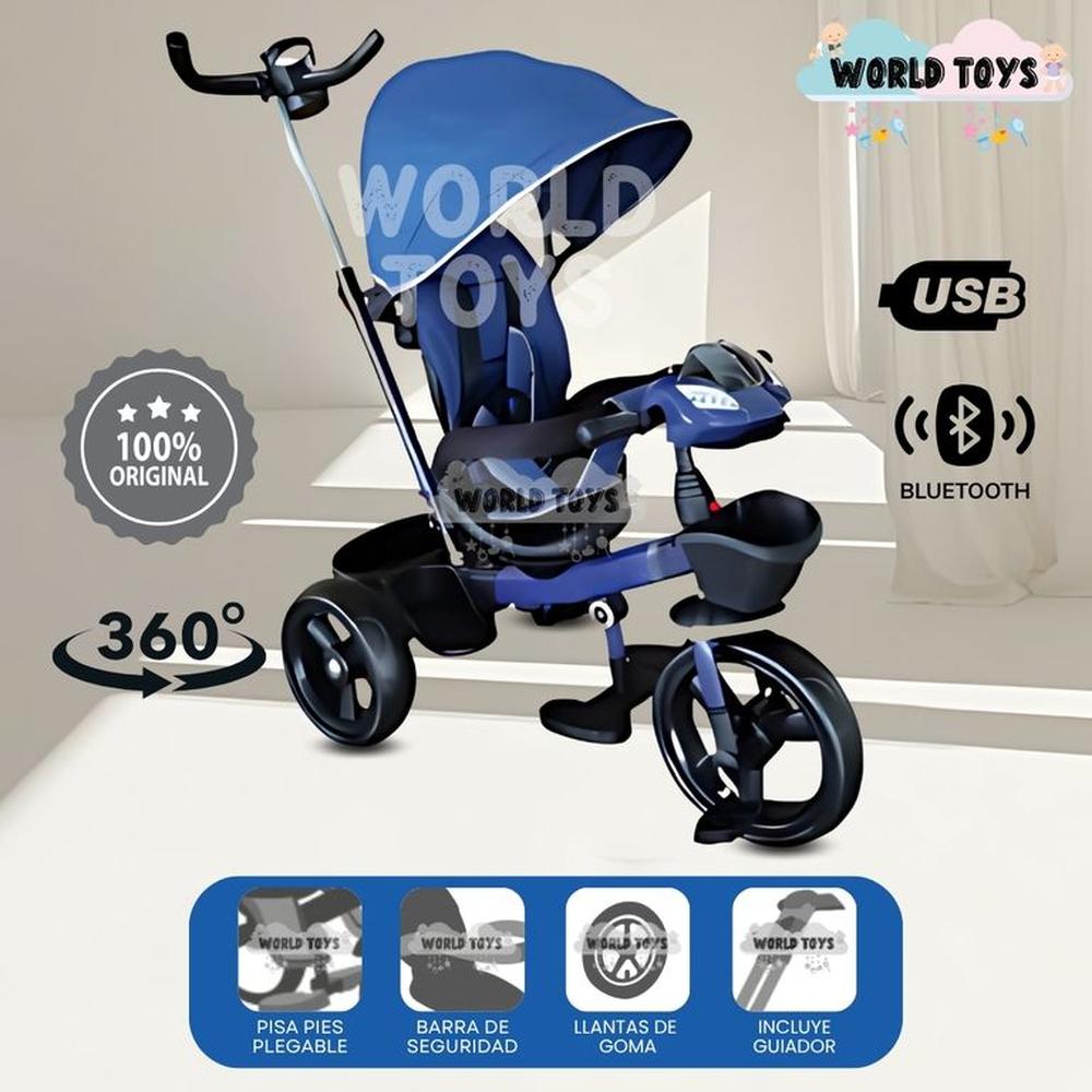 Triciclo Guiador con Musical CHAMPION Edición Limitada Blue