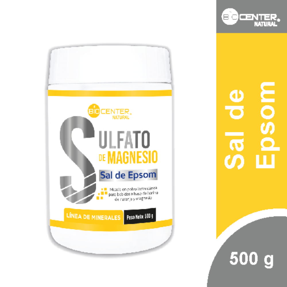 Sulfato de magnesio - Sal de epsom x 500 g - Biocenter Natural