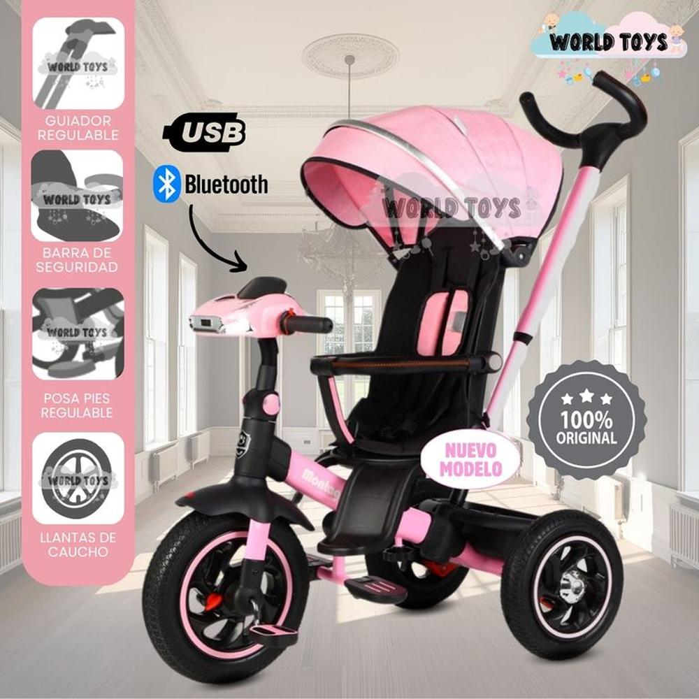 Triciclo Guiador Musical 3 en1 BUMER Pink