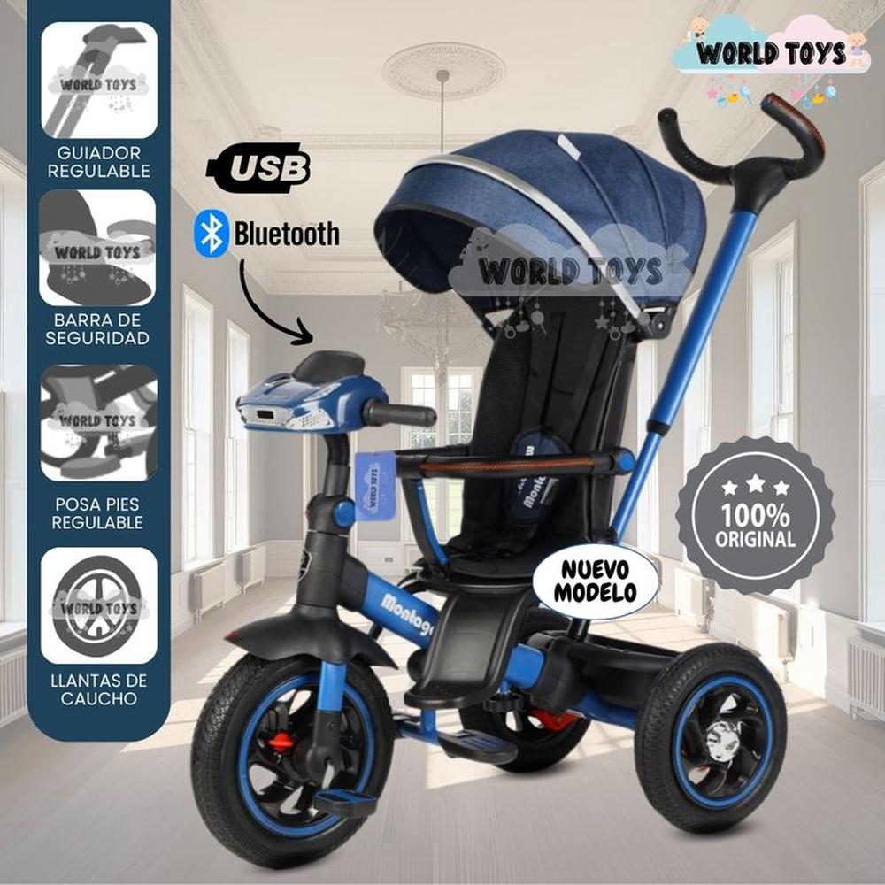 Triciclo Guiador Musical 3 en1 BUMER Blue