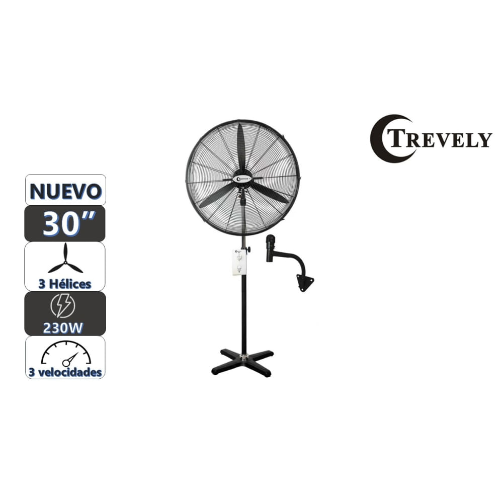 Ventilador Industrial de piso & pared 30"" TREVELY VT-30A - 230W