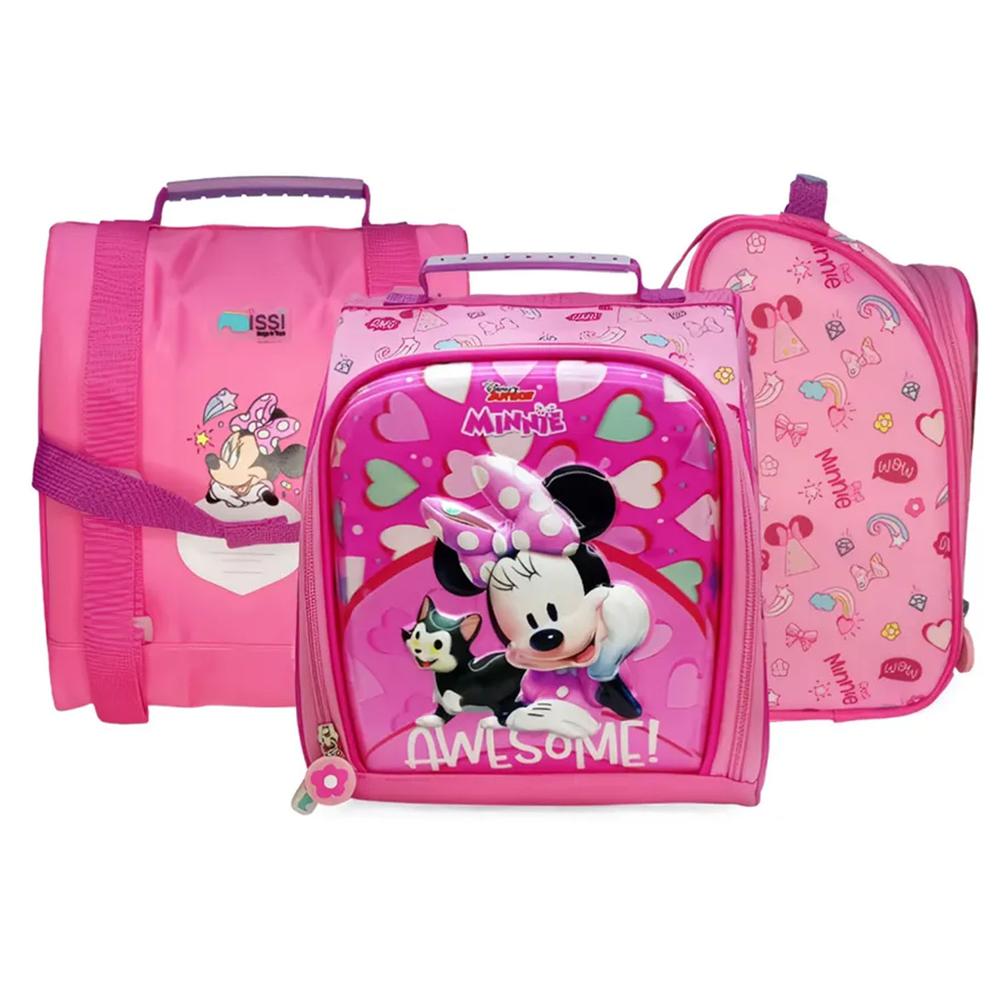 Set de Mochila con Ruedas EXTRA Oficio Lonchera y Cartuchera Minnie ...