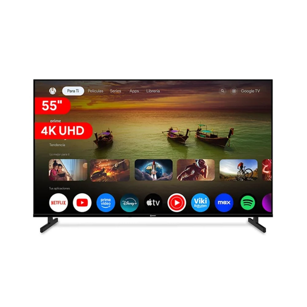 Televisor M-iray 55' MK55-E2000GBT Google TV. 2025 LED 4K UHD Android 14 Negro