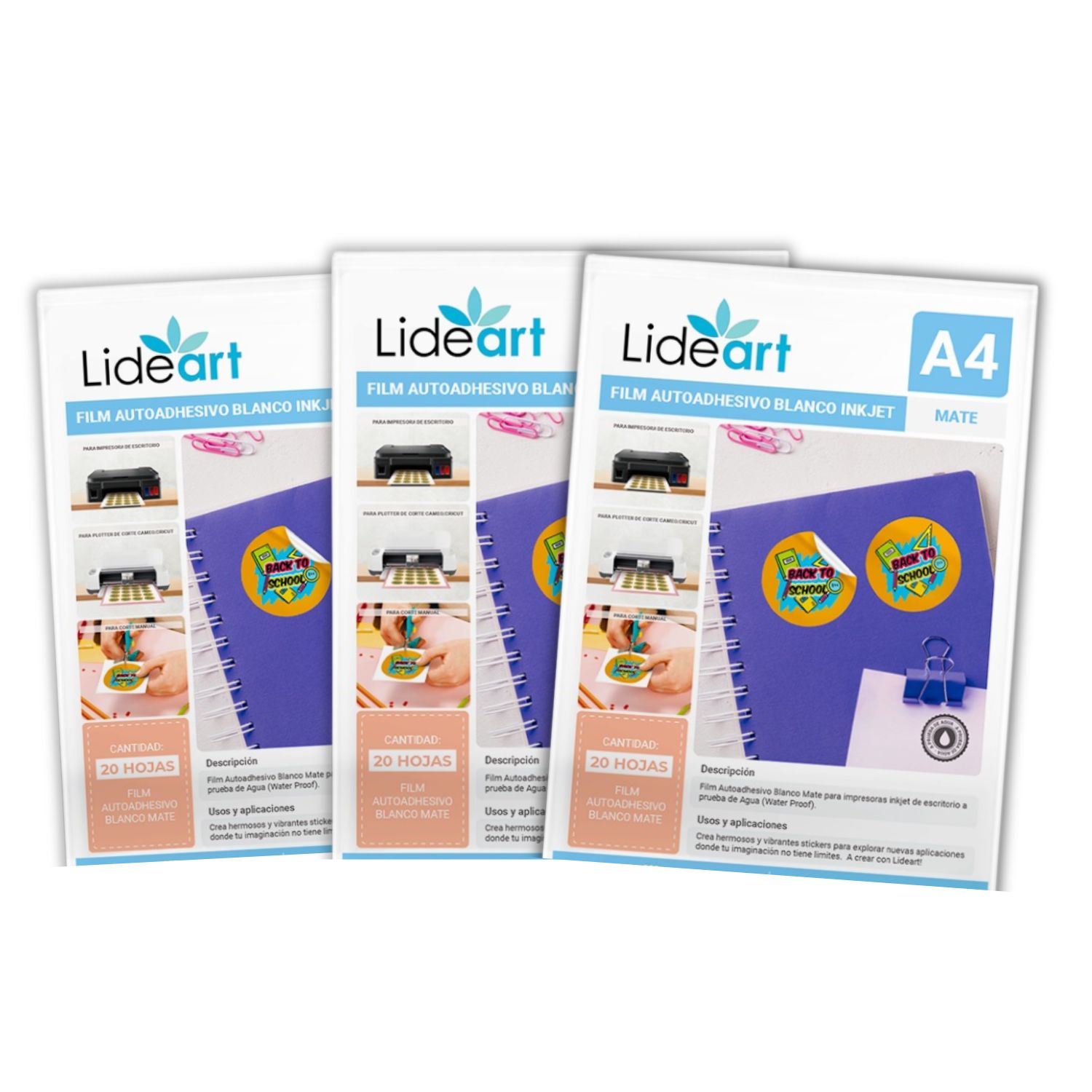 Vinil Autoadhesivo Imprimible Blanco Mate Inkjet A4x40 hojas Vinil Autoadhesivo Imprimible Blanco Mate Inkjet A4x60 hojas