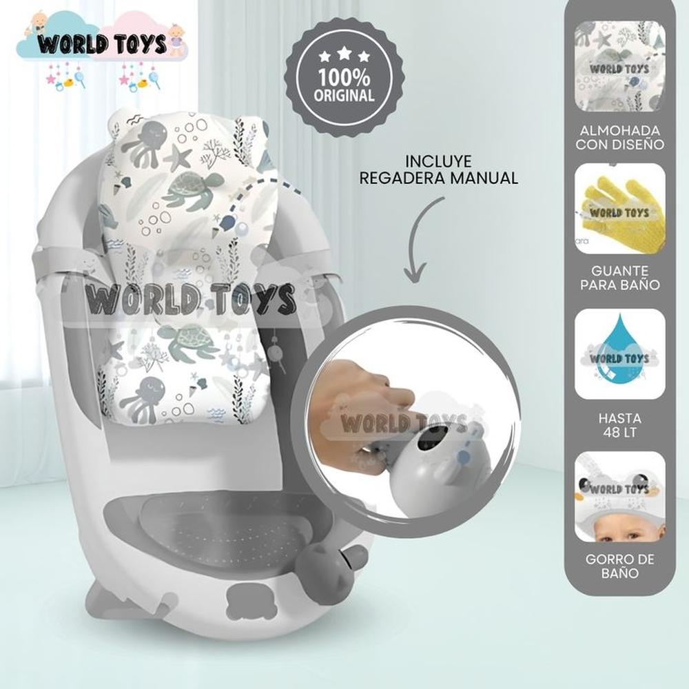 Bañera Plegable con Regadera AQUABU Gray