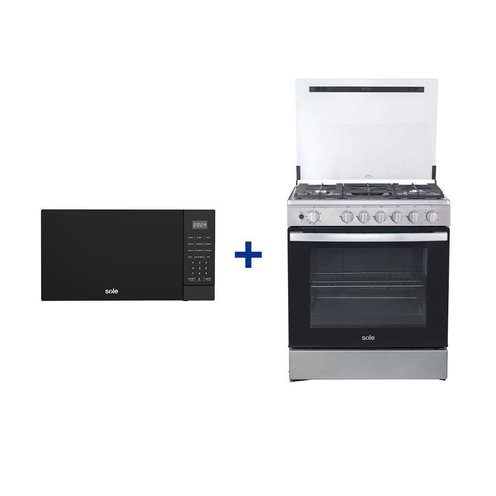 Combo Cocina de pie 5 Hornillas y Microondas 3 En 1 Multifunciones 21L