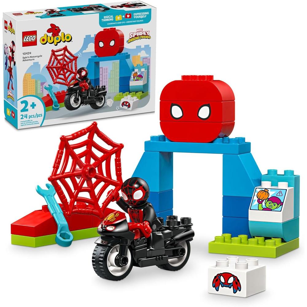 LEGO DUPLO MARVEL SPIN, MOTOCICLETA DE FANTASÍA PARA CONSTRUIR Y JUGAR