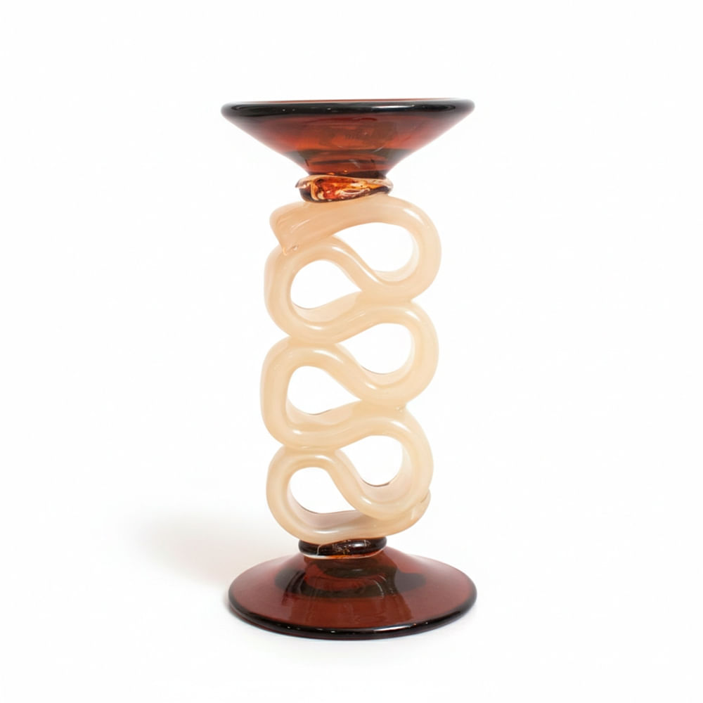 CANDELERO LUSSARA 23CM VIDRIO MURANO