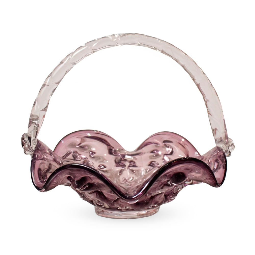 CENTRO DE MESA CON ASA VERONA II VIDRIO MURANO