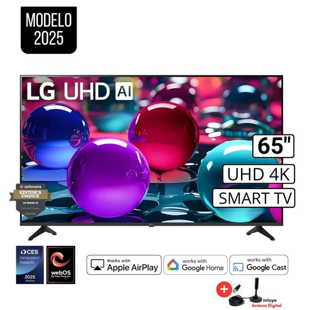 Televisor Smart TV LG Led Uhd 65'' 4K Thinq AI 65UA7300PSB 2025 - Antena Digital