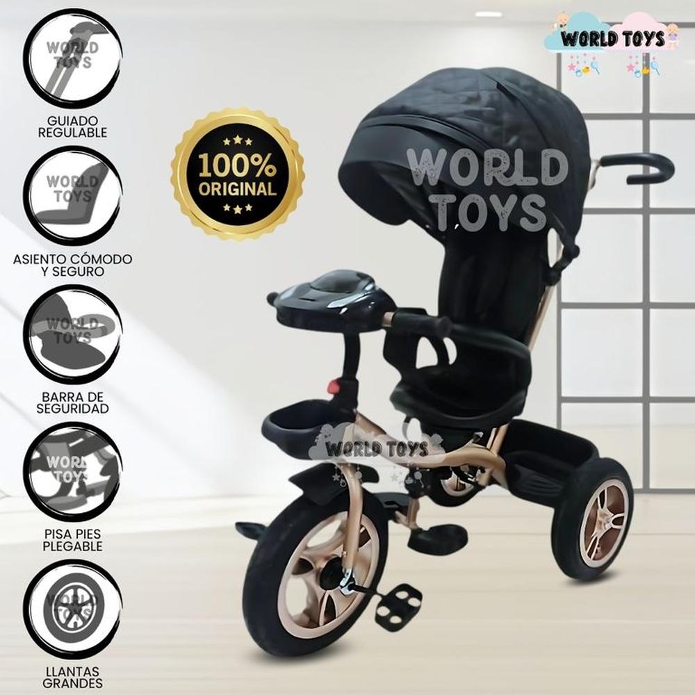 Triciclo Guiador Giratorio GOLDEN SPEED Black
