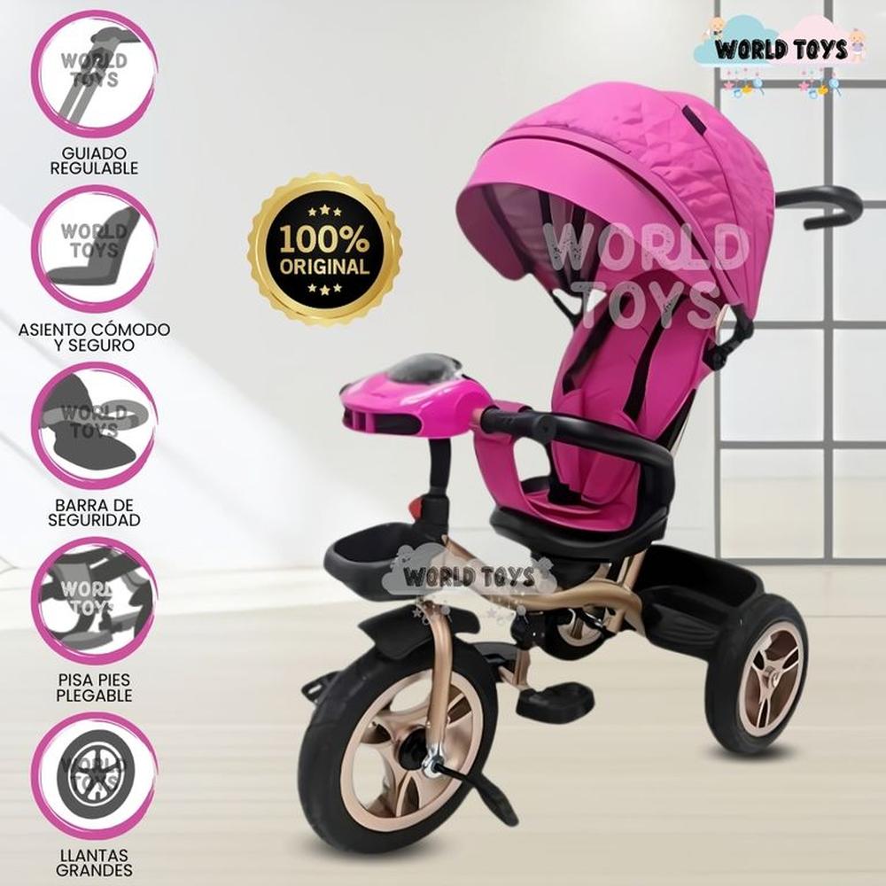 Triciclo Guiador Giratorio GOLDEN SPEED Pink