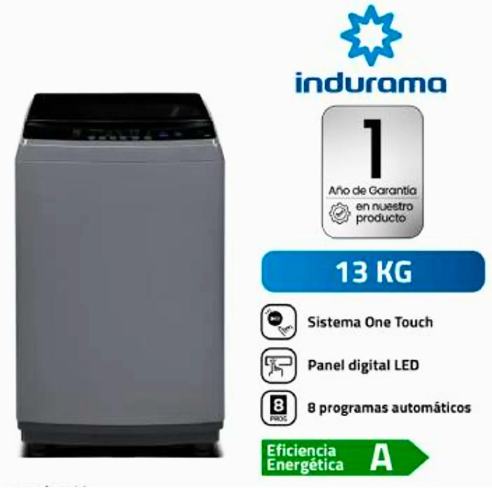 Lavadora Indurama 13 kg Carga Superior LRI-13DGR Gris Oscuro