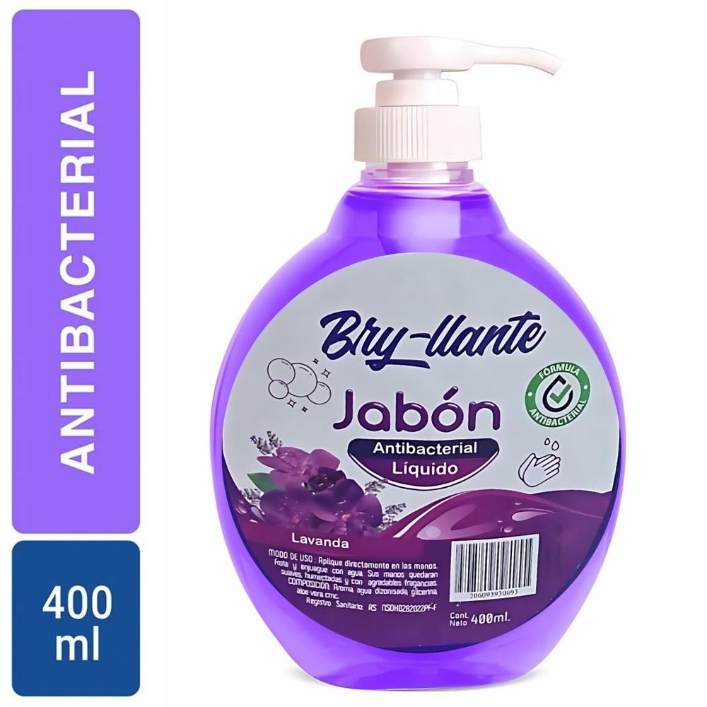 Jabón Líquido Antibacterial Bryllante Lavanda 400ml