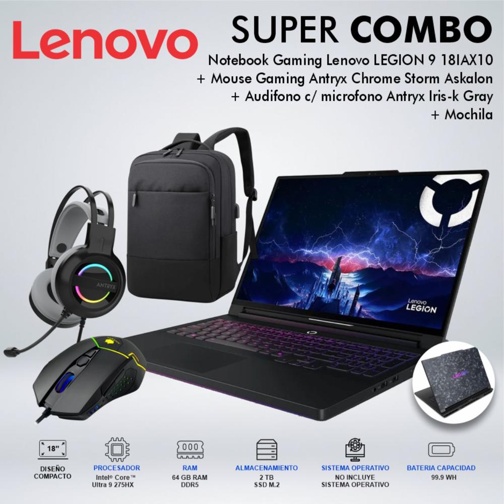 LAPTOP LENOVO LEGION 9 18IAX10 Ultra 9 275HX MEMORIA 64GB DISCO 2TB SSD M2 83EY000PLMCDSPE LAPTOP LENOVO LEGION 9 18IAX10 Ultra 9 275HX MEMORIA 64GB DISCO 2TB SSD M2 83EY000PLMCDSPE