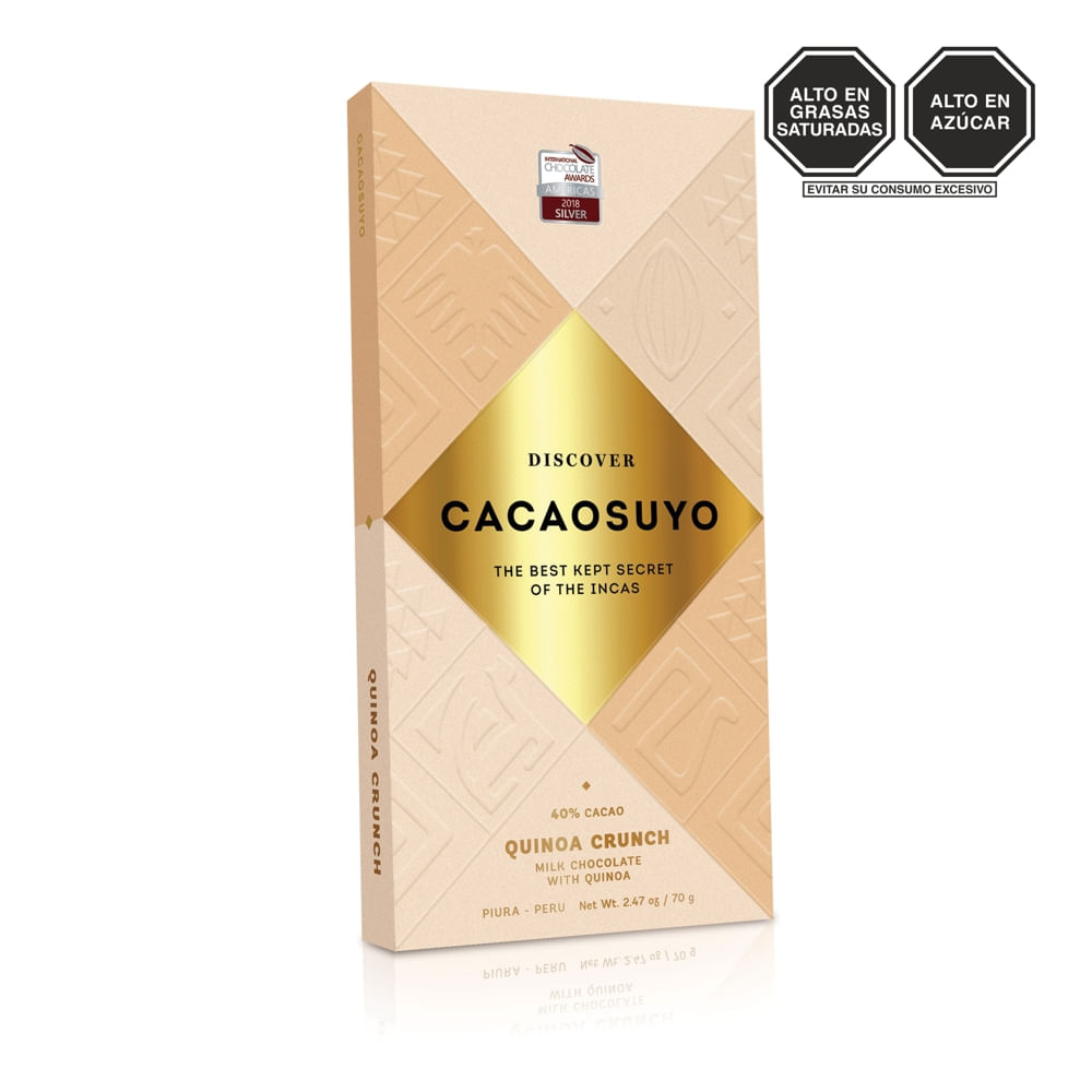 Chocolate con Leche Cacaosuyo Quinoacrunch Tableta 70g