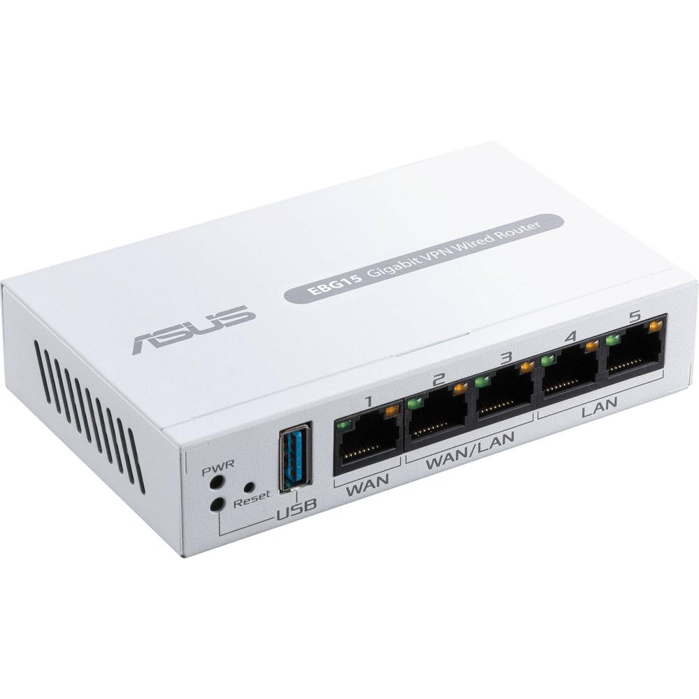 ASUS ExpertWiFi EBG15 Router Gigabit por Cable de 5 Puertos con Soporte VLAN, Firewall de Capa 7 y P