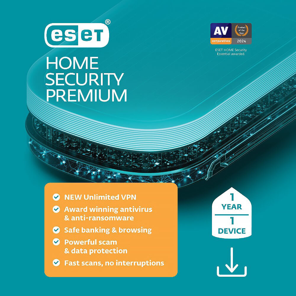 ESET Home Security Premium - Suscripción de 1 Año para 1 Dispositivo (Descarga) - Protección 24/7, E 1821504-REG ESET Home Security Premium - Suscripción de 1 Año para 1 Dispositivo (Descarga) - Protección 24/7, E 1821504-REG