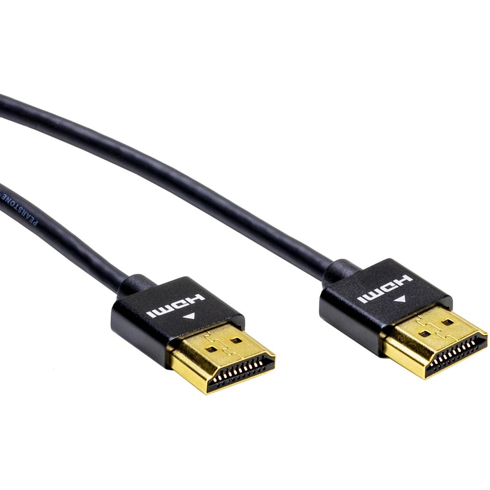 Cable HDMI Ultra Delgado de Alta Velocidad Pearstone HDA-503UTB con Ethernet (Negro, 3') - Soporta R