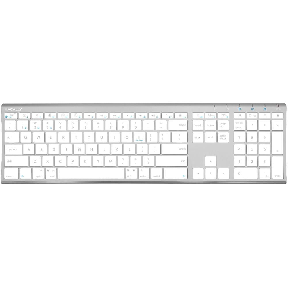 Teclado Inalámbrico Bluetooth Macally (Aluminio Plata) - Diseñado para Macs, Conexión Bluetooth, 110 1660134-REG Teclado Inalámbrico Bluetooth Macally (Aluminio Plata) - Diseñado para Macs, Conexión Bluetooth, 110 1660134-REG