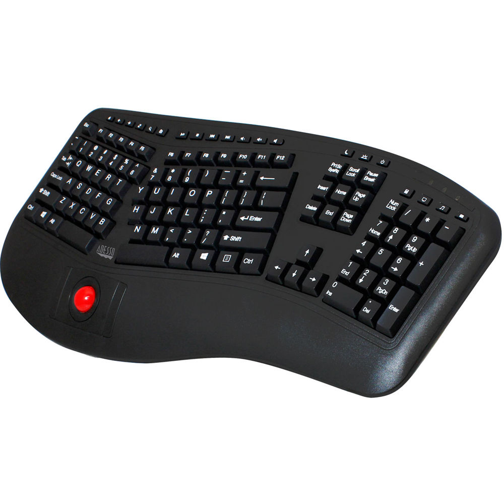 Teclado Ergonómico Inalámbrico Adesso Tru-Form 3500 con Trackball - Conexión RF 2.4 GHz, Teclas de M 1260304-REG Teclado Ergonómico Inalámbrico Adesso Tru-Form 3500 con Trackball - Conexión RF 2.4 GHz, Teclas de M 1260304-REG