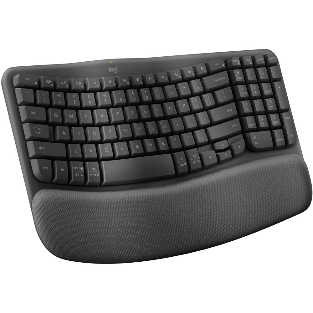 Teclado Inalámbrico Ergonómico Logitech Wave Keys (Grafito) - Conectividad 2.4 GHz RF & Bluetooth, D 1790109-REG Teclado Inalámbrico Ergonómico Logitech Wave Keys (Grafito) - Conectividad 2.4 GHz RF & Bluetooth, D 1790109-REG