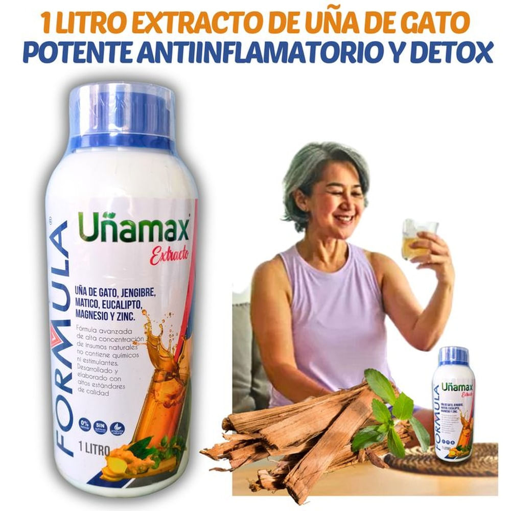 EXTRACTO LÍQUIDO DE UÑA DE GATO JENGIBRE MATICO Y EUCALIPTO 1 LITRO
