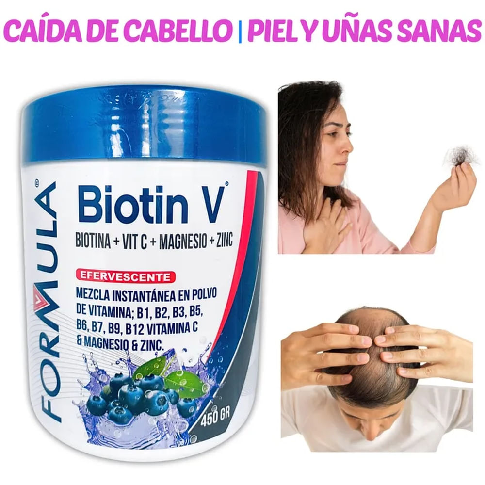 BIOTINA CAÍDA DE CABELLO PIEL Y UÑAS SANAS BIOTIN 450 GRAMOS FORMULA V