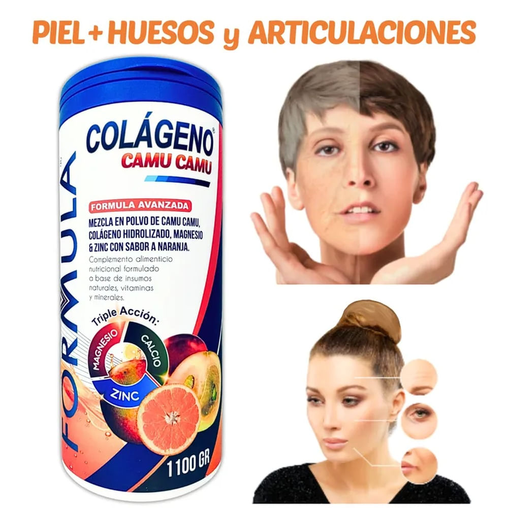 COLÁGENO HIDROLIZADO CAMU CAMU CALCIO ZINC MAGNESIO 1.1 KILO FORMULA V