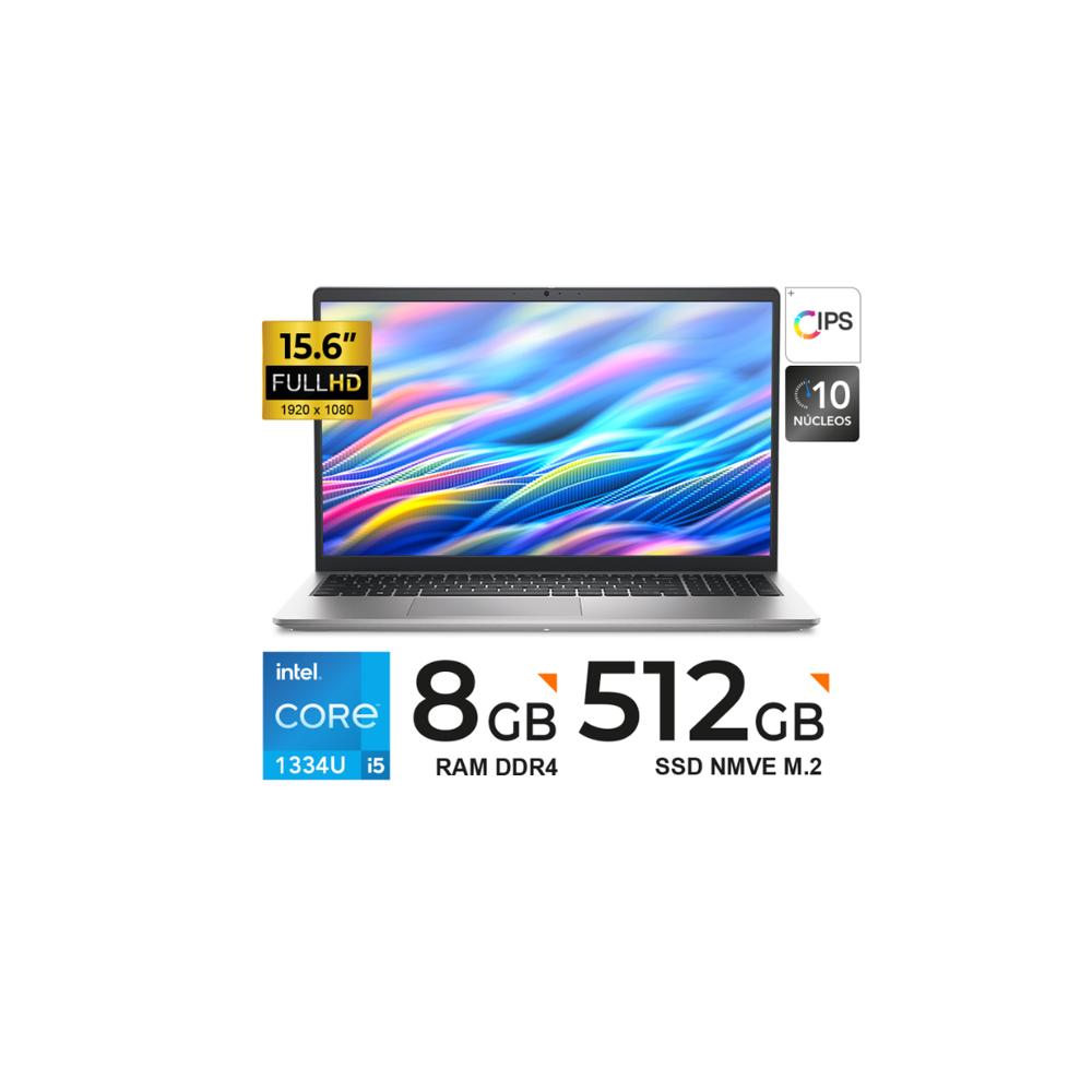 LAPTOP DELL 15 DC15250 I5-1334U 8GB DDR4 512GB SSD 15.6 FHD 1920 x 1080 FREEDOS