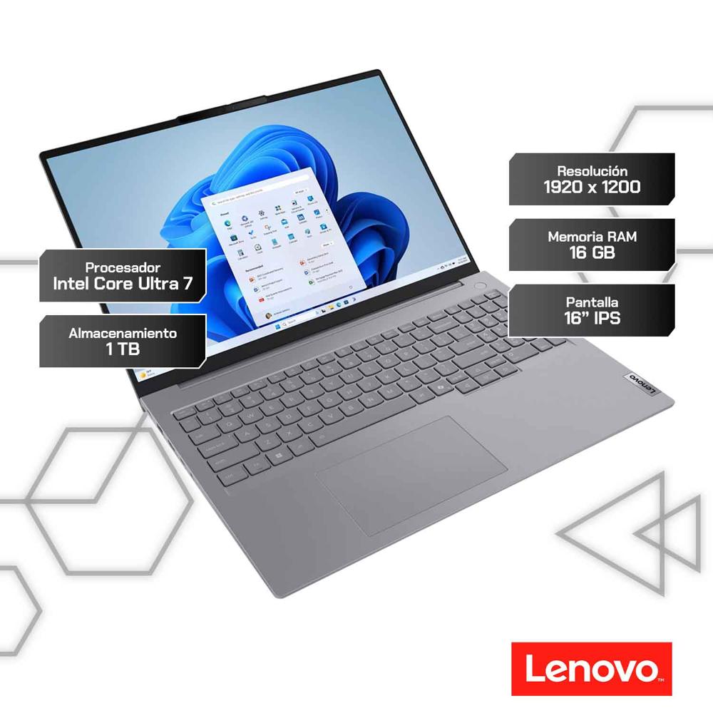 Laptop Lenovo ThinkBook 16 G8 IAL 16' Core Ultra 7 16GB RAM 1TB SSD Windows 11 Pro