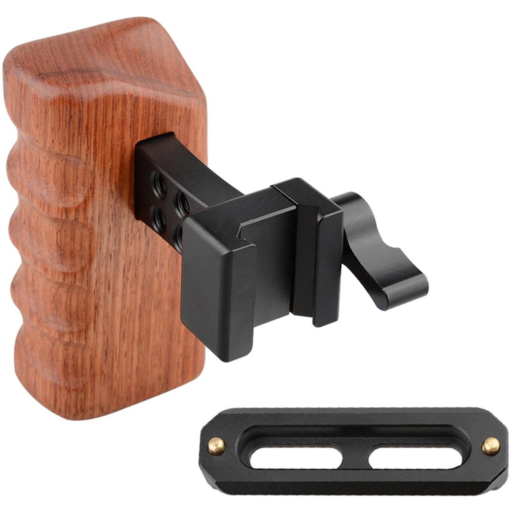 CAMVATE Mango de Madera con Abrazadera SWAT para Video Cage Rig (Mano Derecha) - Mango de Palisandr
