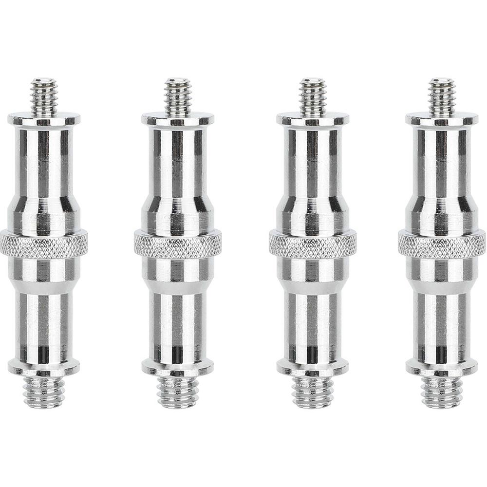 CAMVATE 1/4""-20 a 3/8""-16 Macho Doble Extremo Spigot (Paquete de 4) - Con Pin de 5/8"", Roscas de 1/