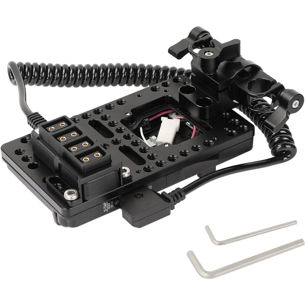 CAMVATE IDX P-V2 Placa de Batería V-Mount con Cable/Hub D-Tap y Montaje de Varilla de 15mm, Rotació
