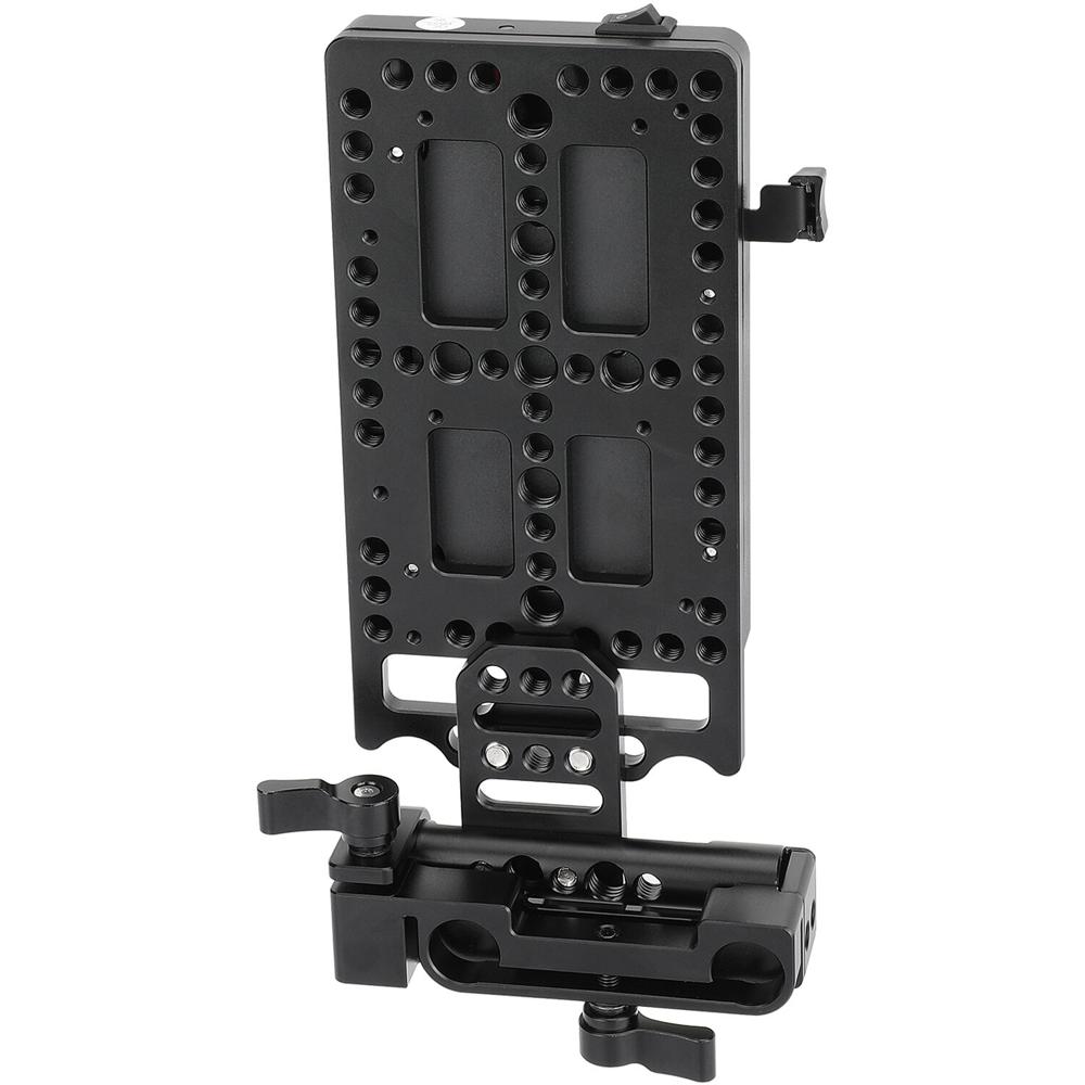 Placa de Batería V-Mount CAMVATE con Divisor de Alimentación y Soporte Ajustable para Varilla de 15 1726838-REG Placa de Batería V-Mount CAMVATE con Divisor de Alimentación y Soporte Ajustable para Varilla de 15 1726838-REG