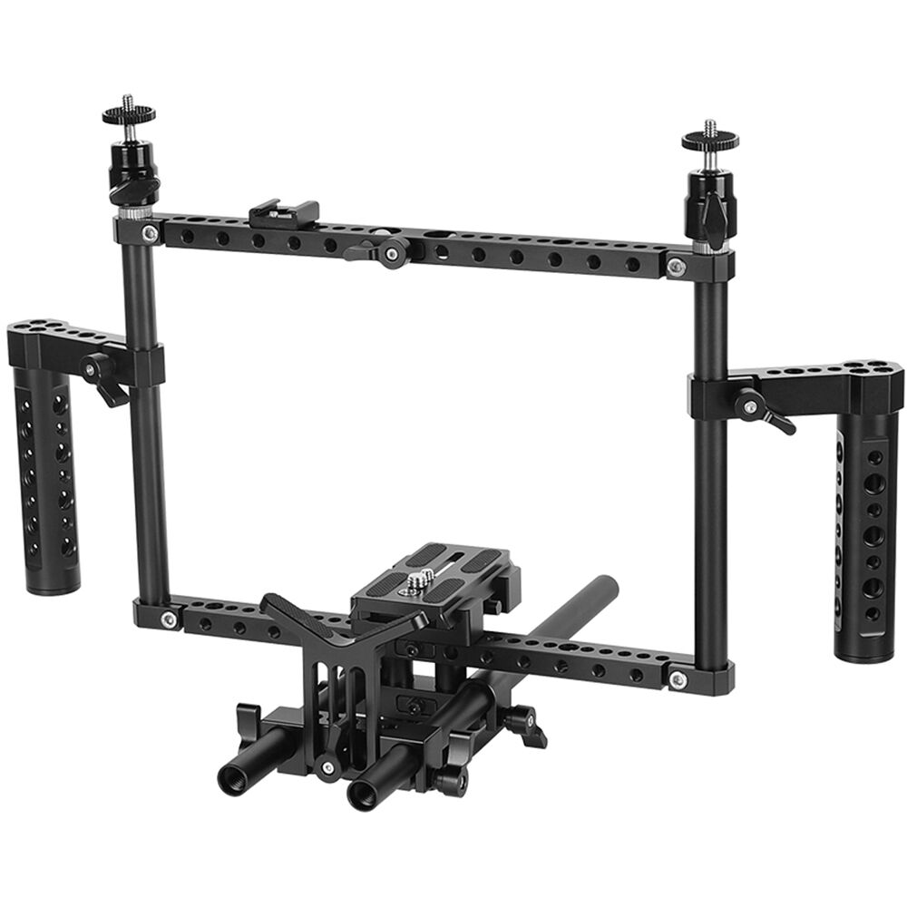 Cámara Rig Estilo Cage CAMVATE con Baseplate y Duales Manijas Ajustables
